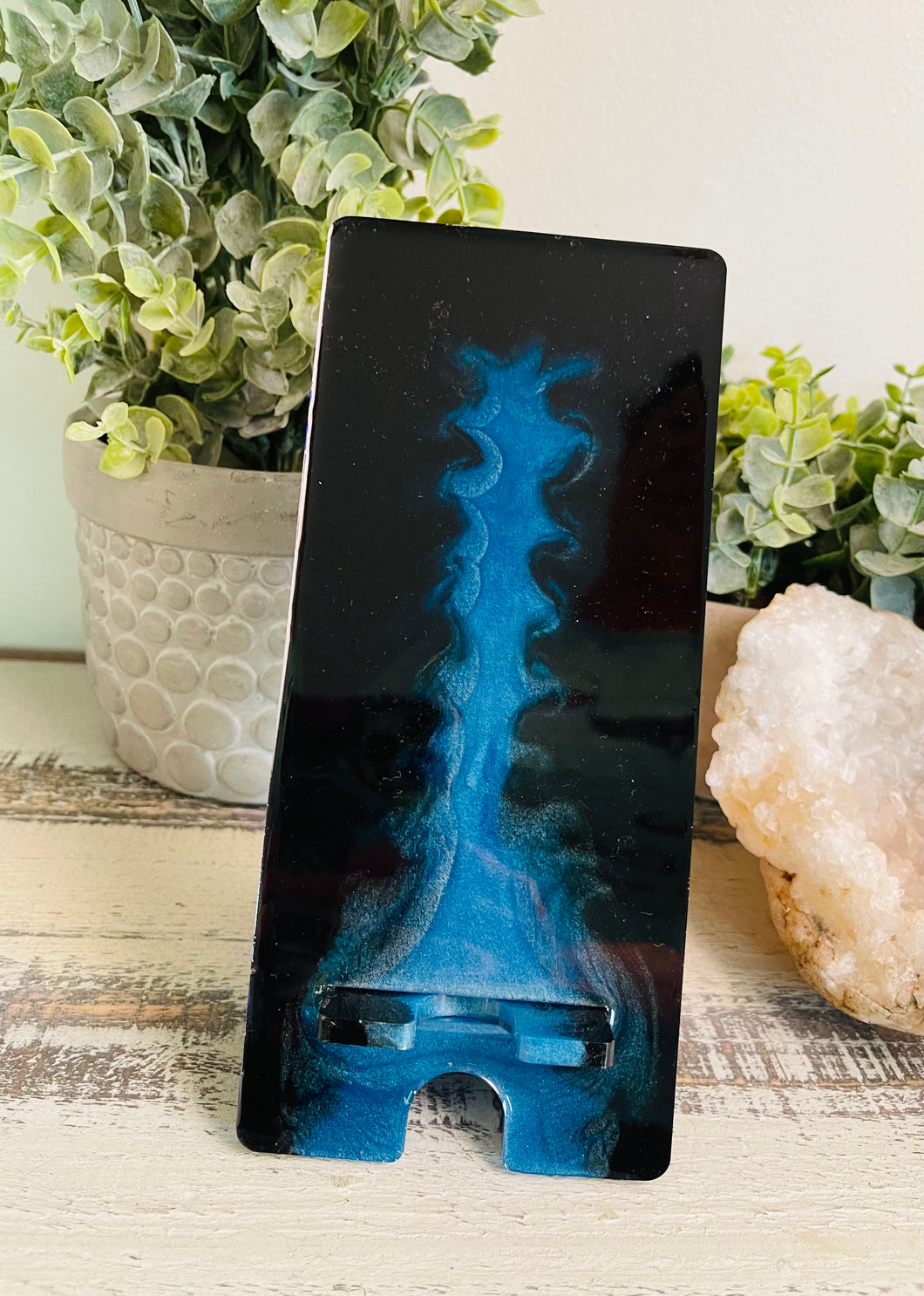 Phone Stand 24 - Black and Blue Teal Carolina Panthers Phone Holder - SOLD